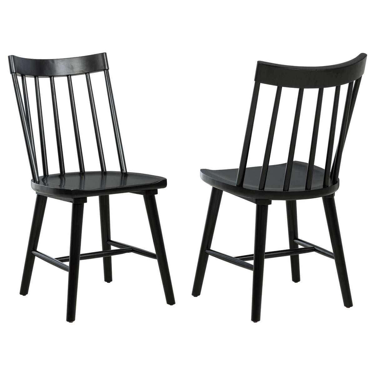 Middleton Windsor Spindle Back Dining Side Chairs (Set of 2) Black