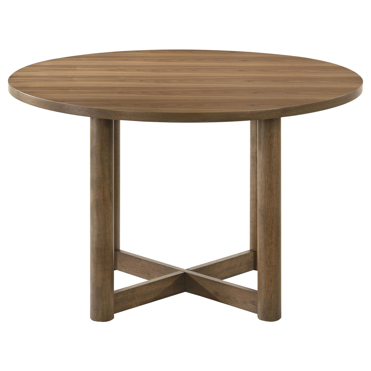 Crestmore 46-inch Round X-Base Dining Table Walnut