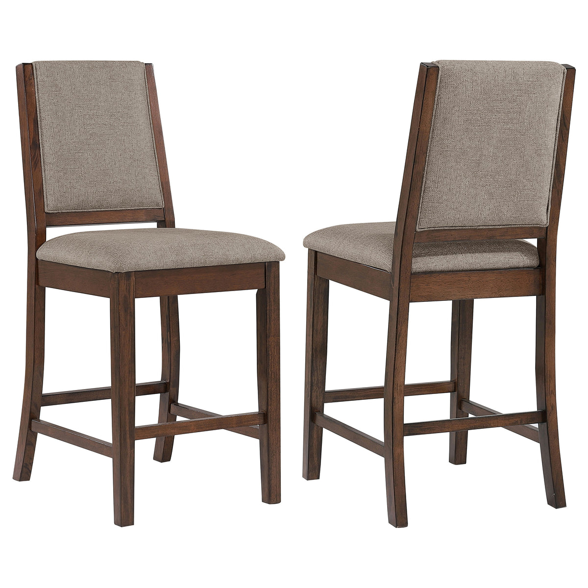 Patterson Upholstered Counter Height Chairs (Set of 2) Beige and Mango Oak
