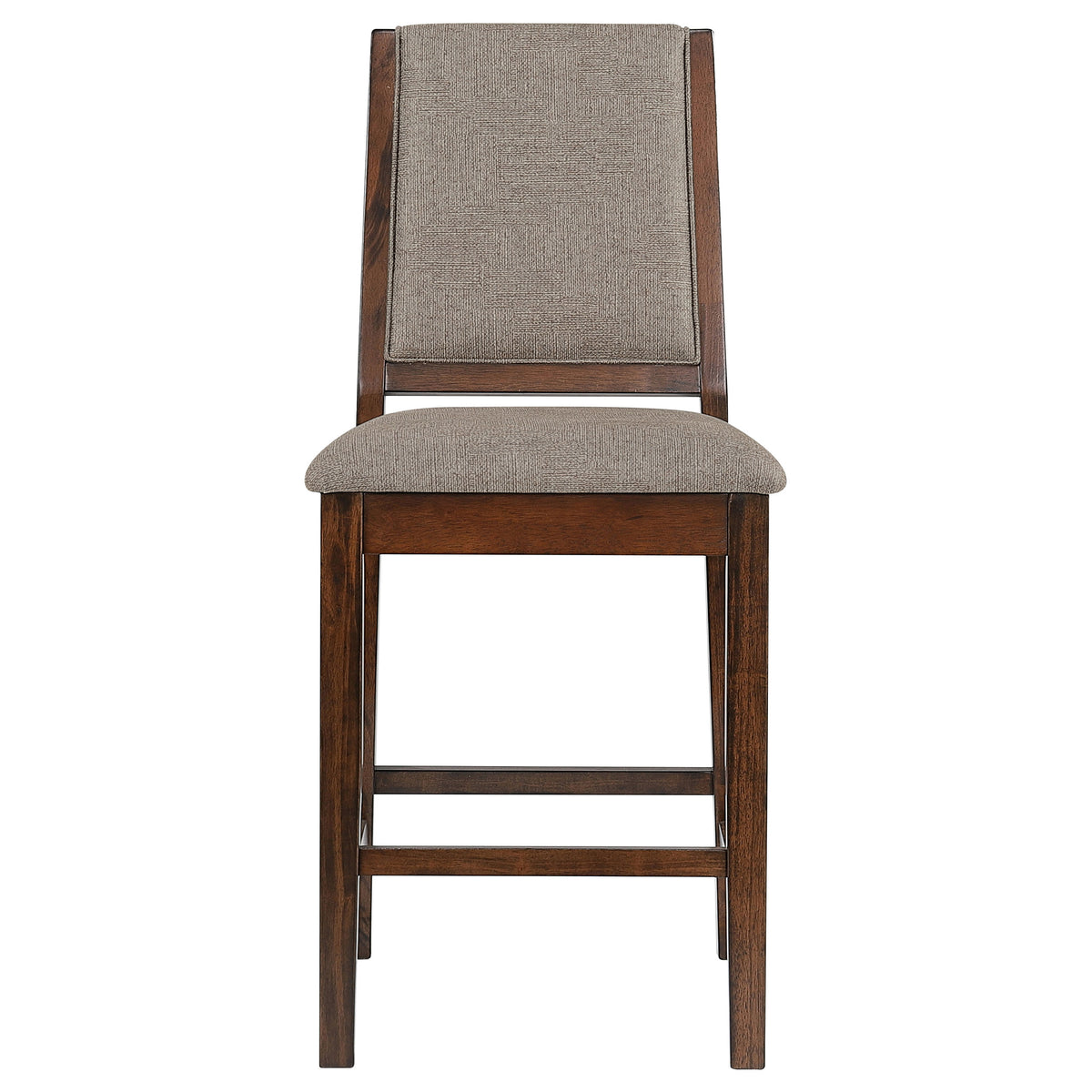 Patterson Upholstered Counter Height Chairs (Set of 2) Beige and Mango Oak