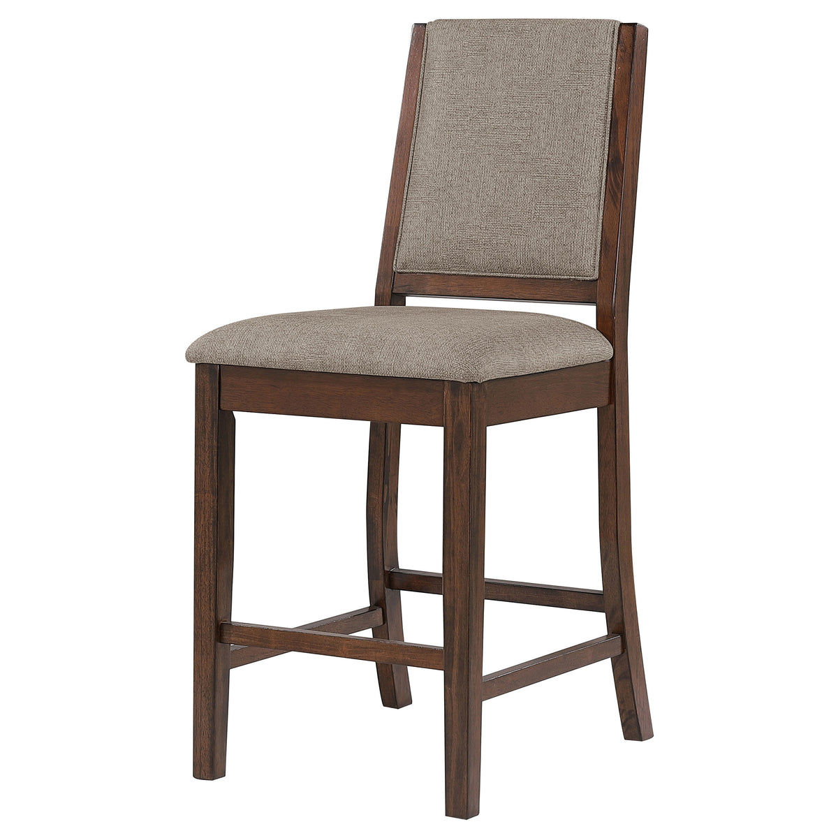 Patterson Upholstered Counter Height Chairs (Set of 2) Beige and Mango Oak