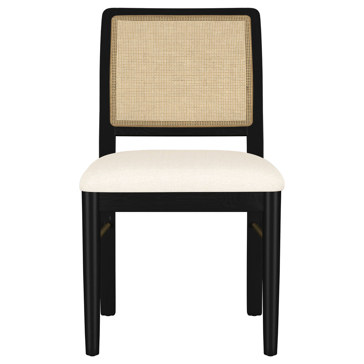 Arini 5-piece Round Dining Set with Black Chairs Sand Wash and Black