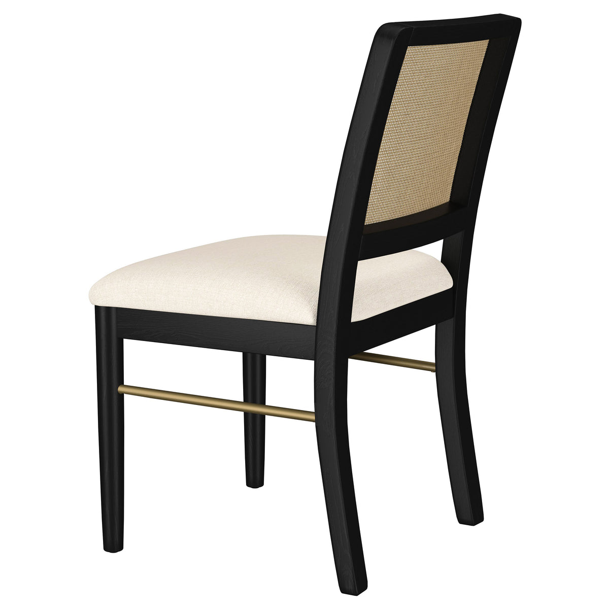 Arini 7-piece Round Dining Set with Black Chairs Sand Wash and Black