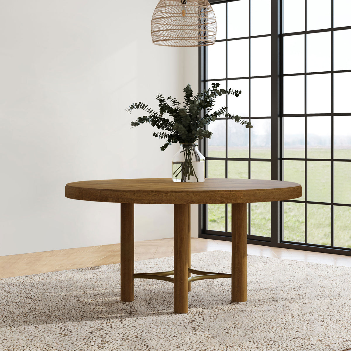 Arini 60-inch Round Dining Table Sand Wash