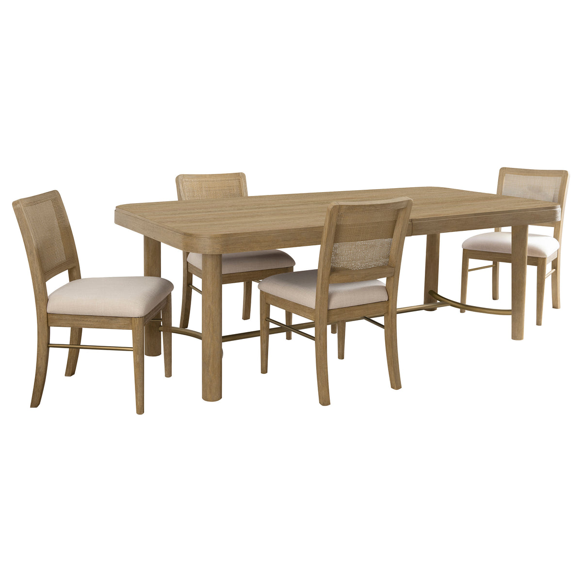 Arini 5-piece Rectangular Extension Dining Set Sand Wash and Cream