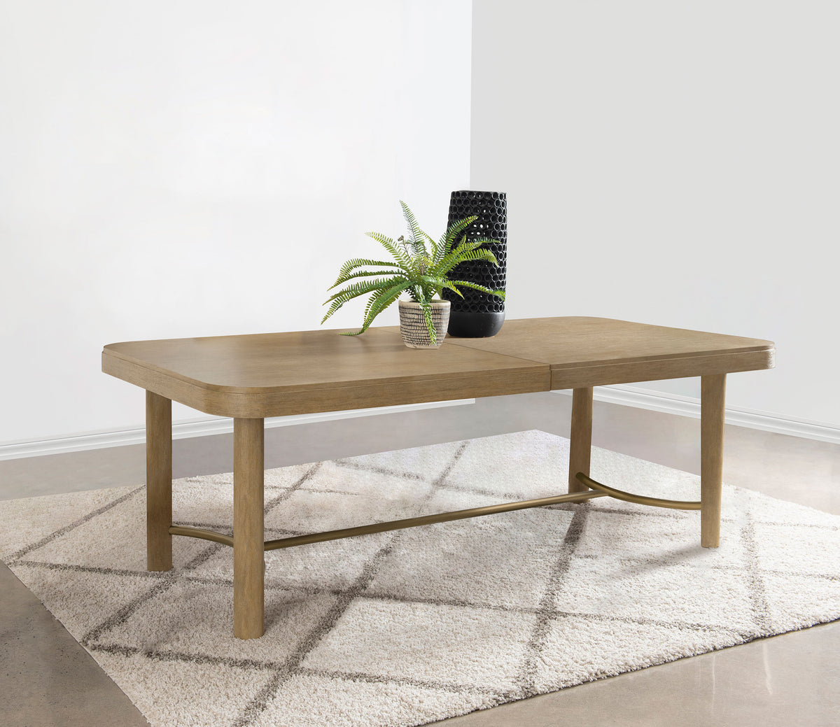 Arini Rectangular Extension Dining Table with Leaf Sand Wash