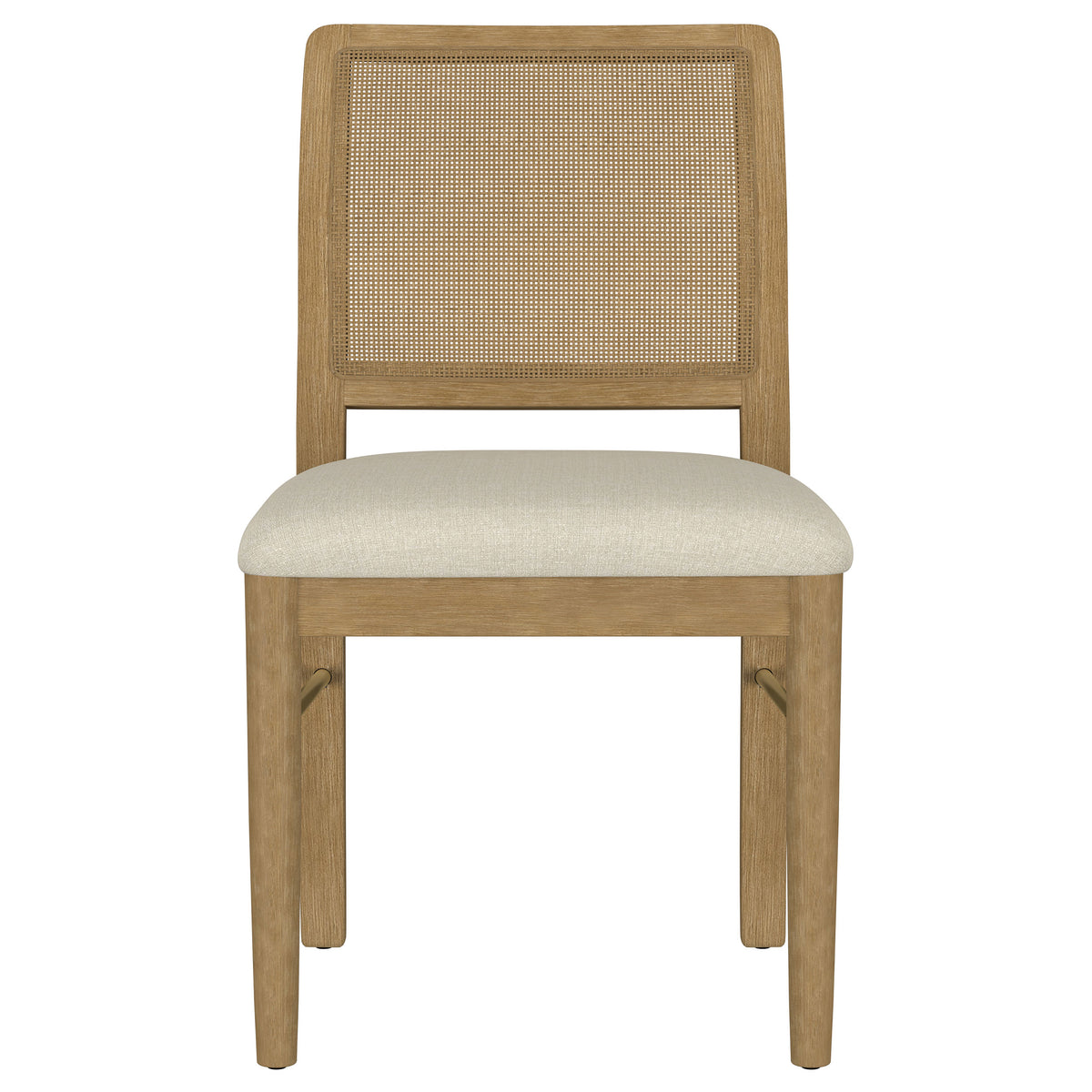 Arini Cane-Back Upholstered Dining Side Chairs (Set of 2) Sand Wash and Cream