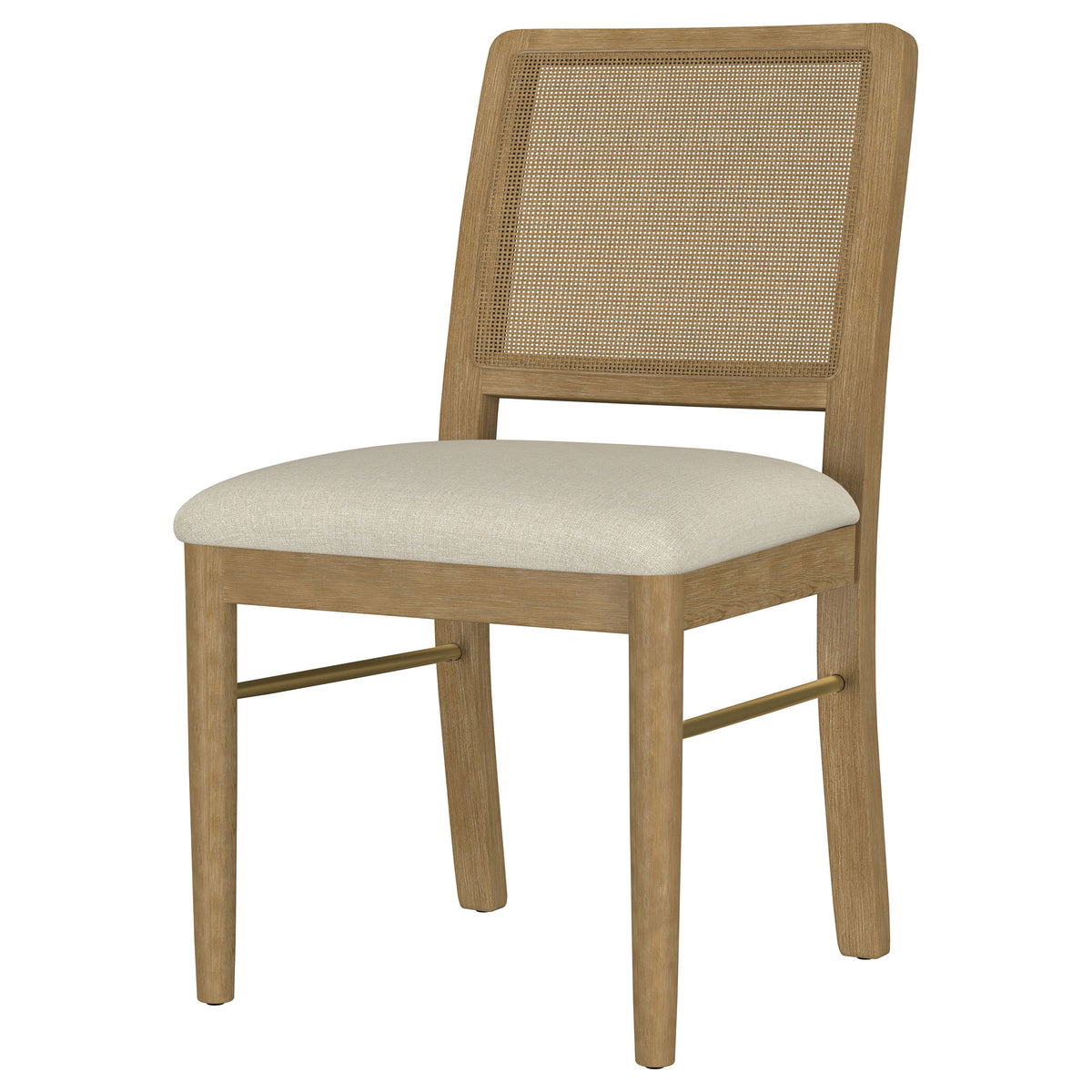 Arini Cane-Back Upholstered Dining Side Chairs (Set of 2) Sand Wash and Cream