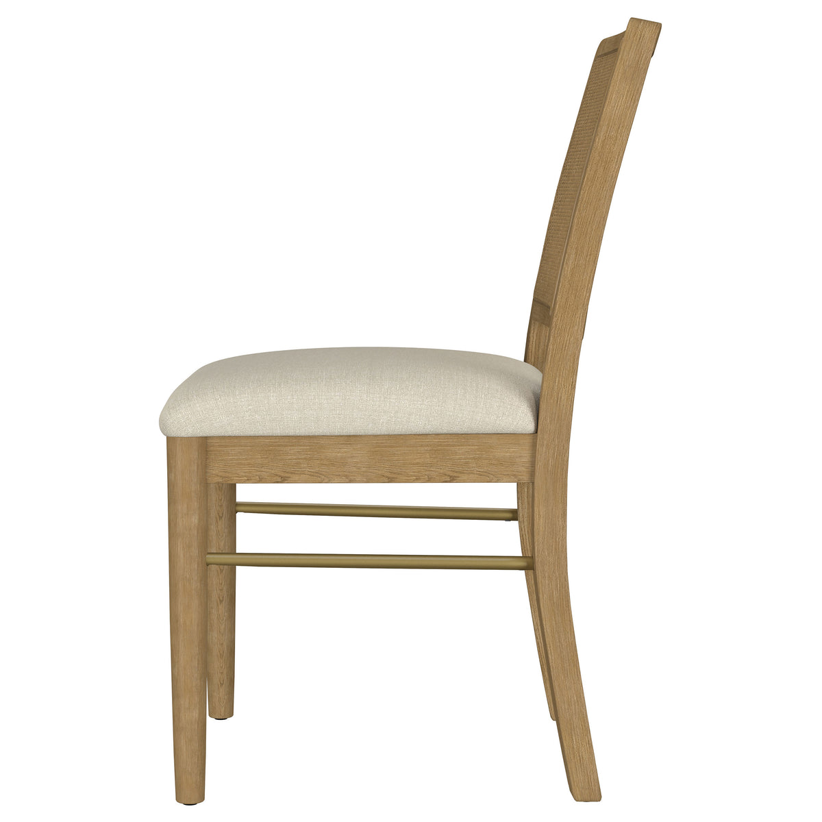 Arini Cane-Back Upholstered Dining Side Chairs (Set of 2) Sand Wash and Cream