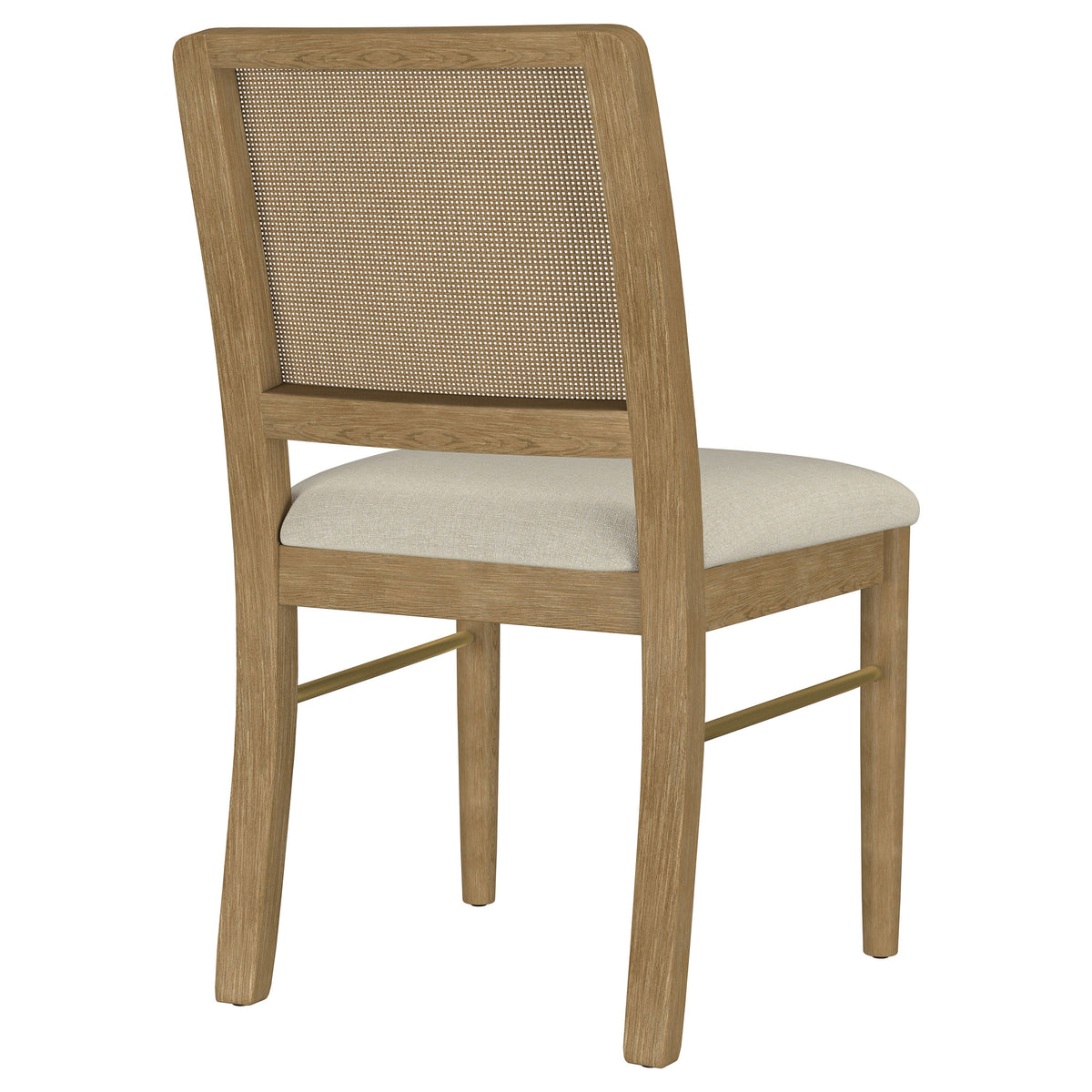 Arini Cane-Back Upholstered Dining Side Chairs (Set of 2) Sand Wash and Cream