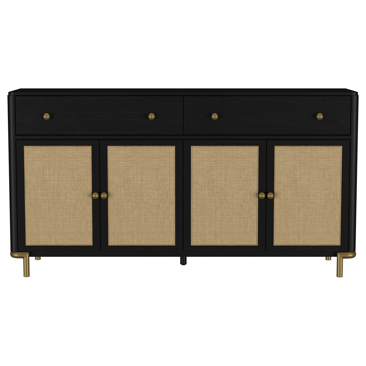 Arini 2-drawer Cane Door Sideboard Black