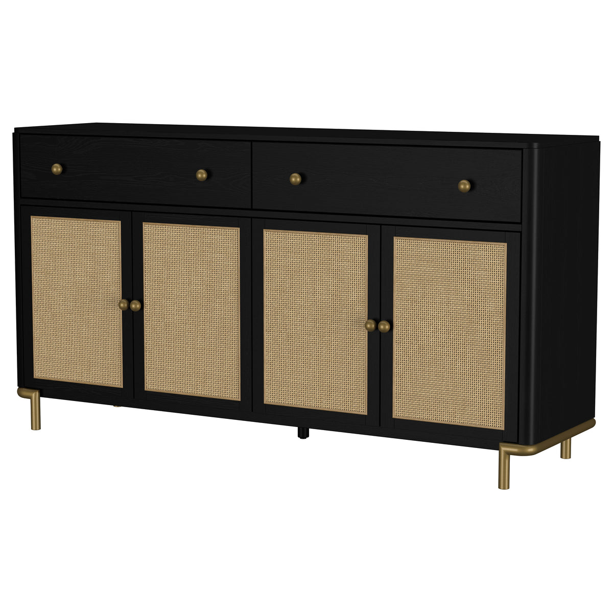 Arini 2-drawer Cane Door Sideboard Black