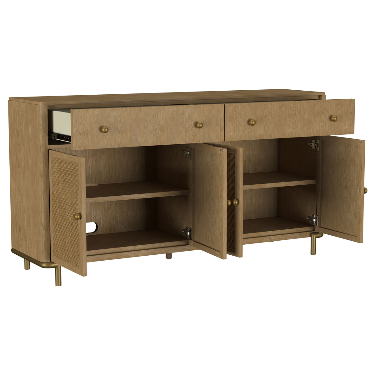 Arini 2-drawer Cane Door Sideboard Sand Wash