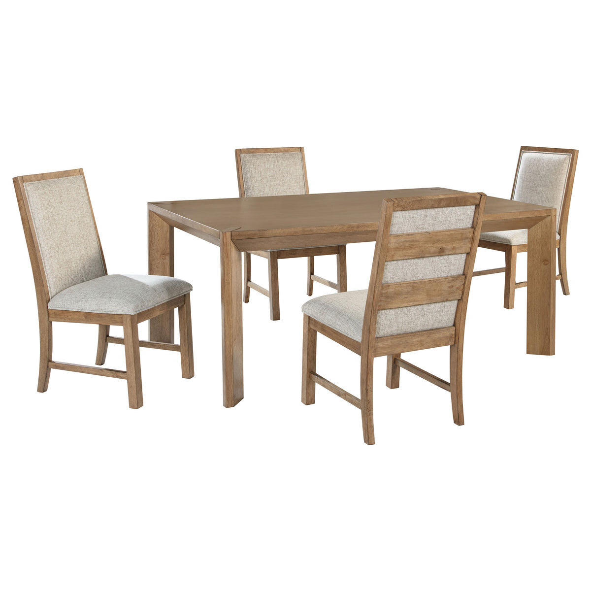 Bruner 5-piece 72-inch Rectangular Dining Set Natural Brown and Oatmeal