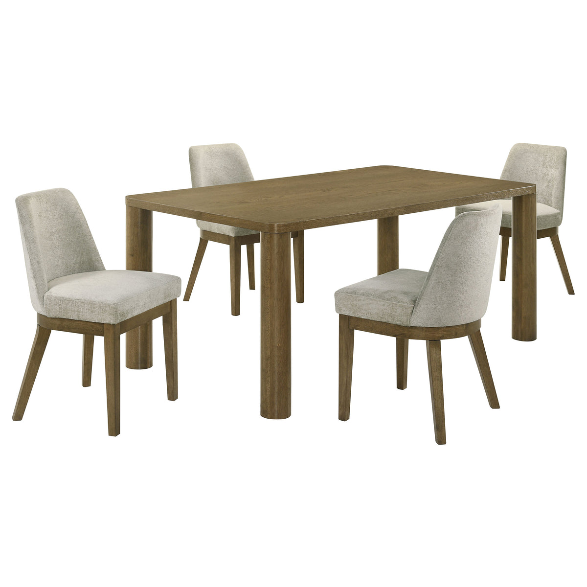 Castlewood 5-piece 71-inch Rectangular Dining Set Brown Oak and Light Tan