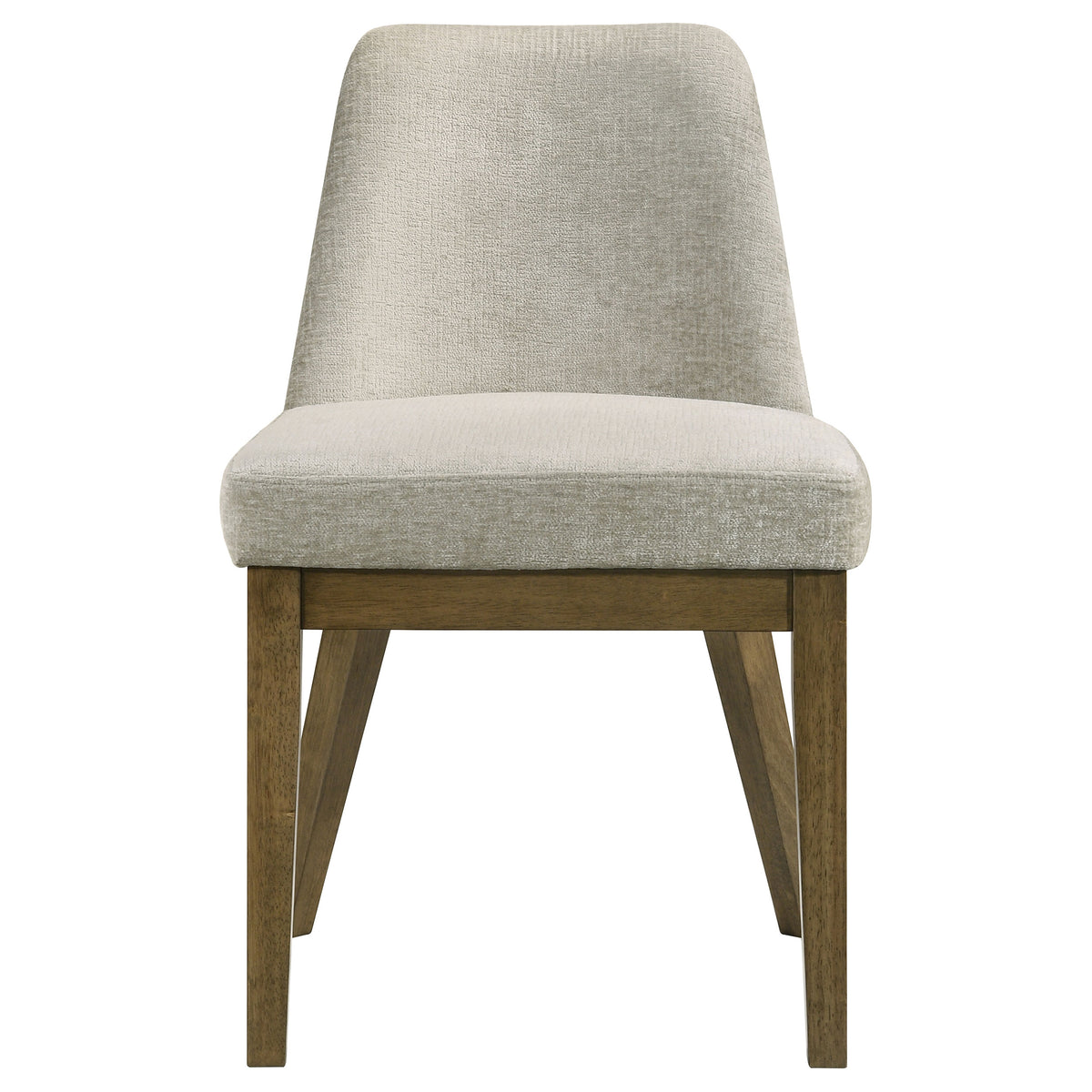Castlewood Chenille Upholstered Dining Side Chairs (Set of 2) Light Tan and Brown Oak