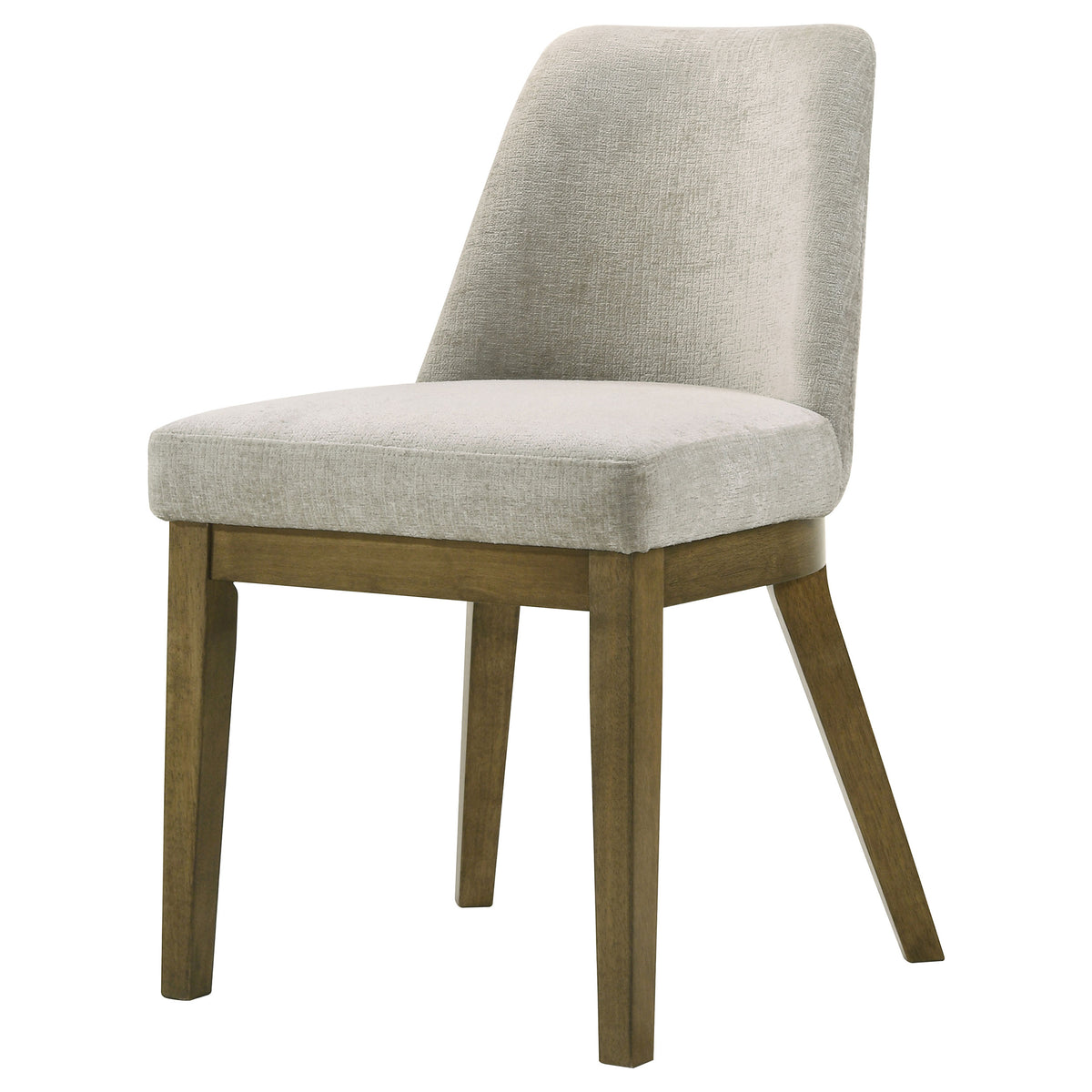 Castlewood Chenille Upholstered Dining Side Chairs (Set of 2) Light Tan and Brown Oak