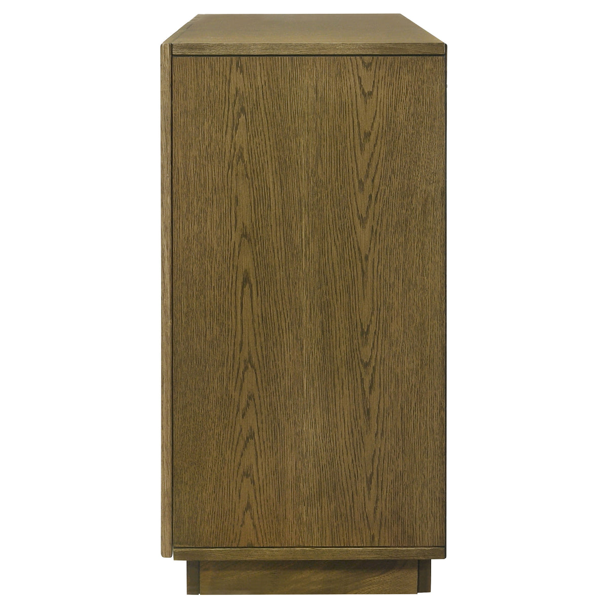 Castlewood 71-inch 3-door Arched Glass Door Sideboard Buffet Brown Oak