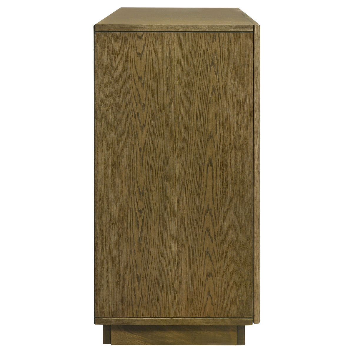 Castlewood 71-inch 3-door Arched Glass Door Sideboard Buffet Brown Oak