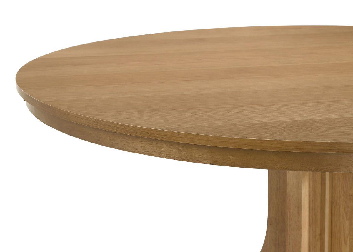 Hartville 7-piece 60-inch Round Pedestal Dining Set Natural Light Brown