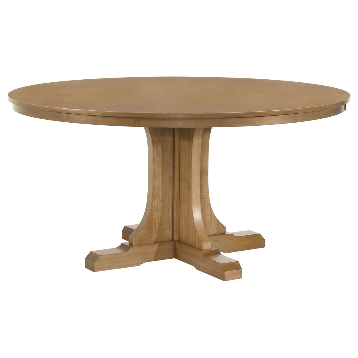 Hartville 60-inch Round Pedestal Dining Table Natural Light Brown