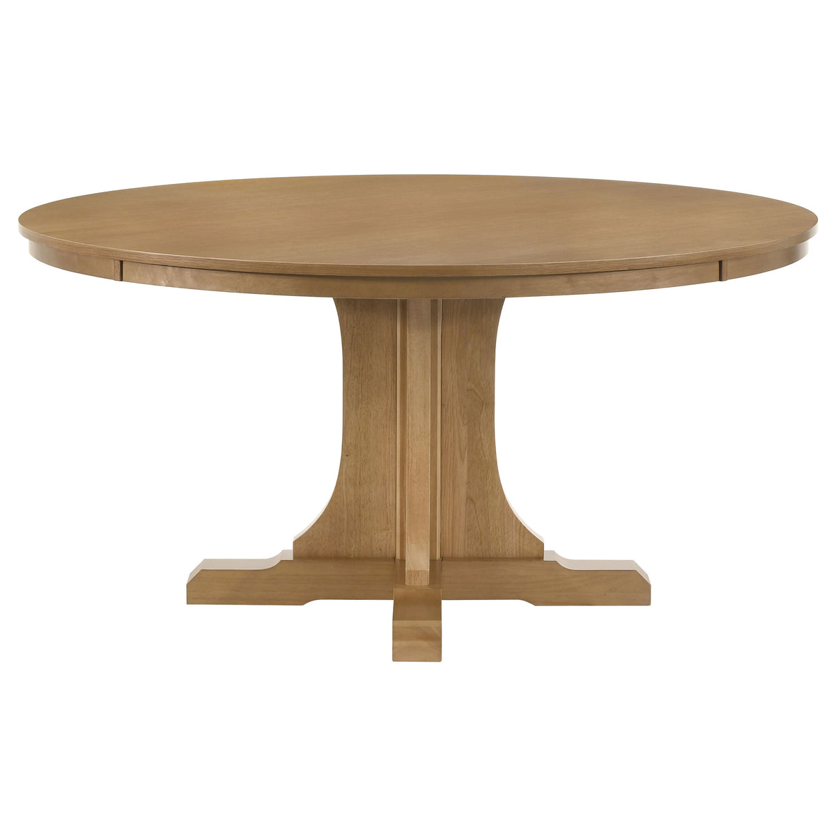 Hartville 60-inch Round Pedestal Dining Table Natural Light Brown