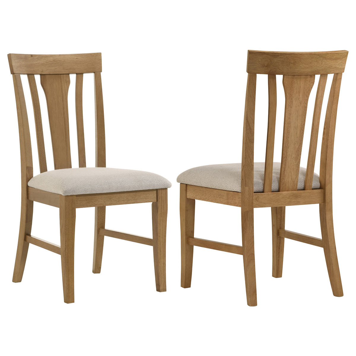 Hartville Slat Back Dining Side Chairs (Set of 2) Natural Light Brown and Light Tan