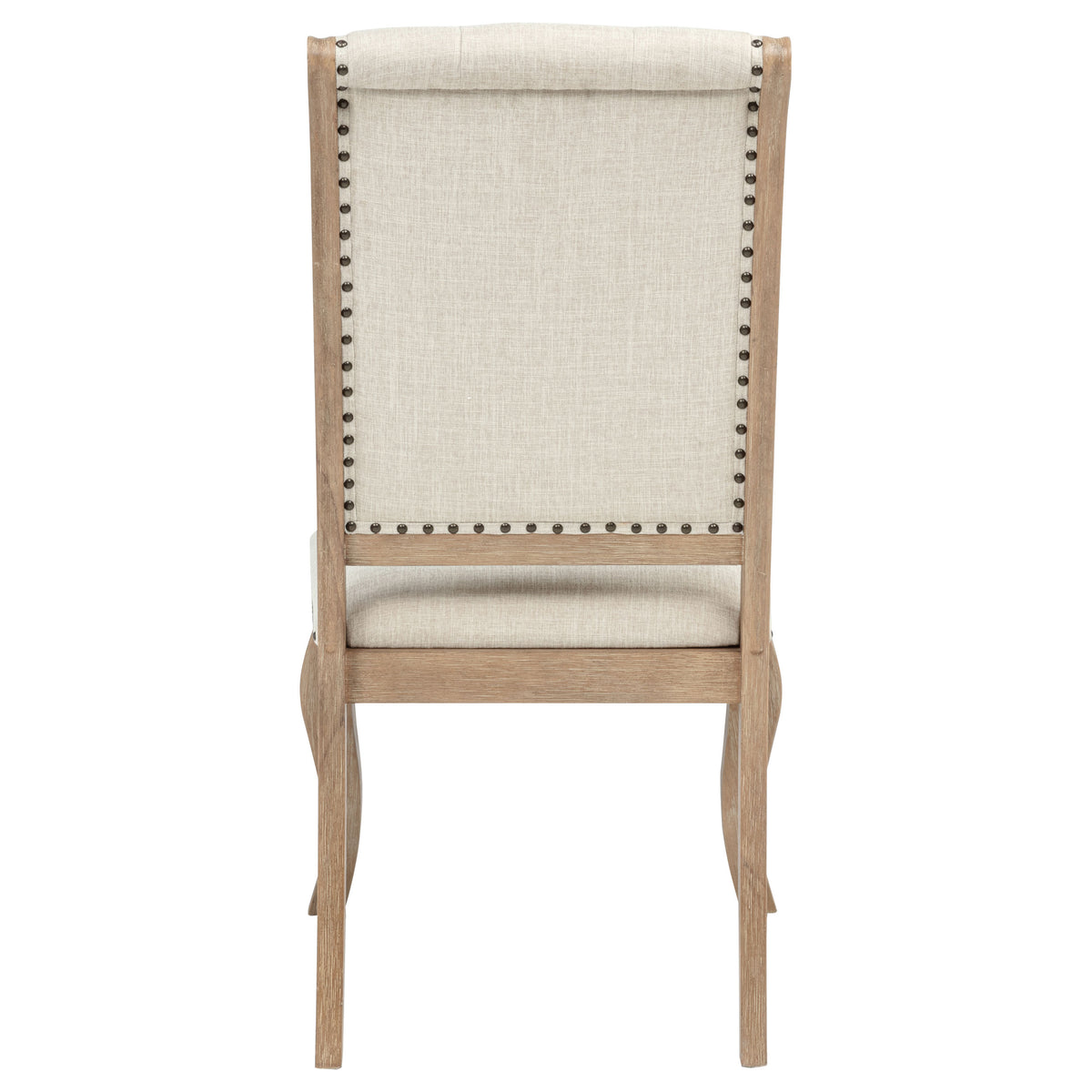 Brockway Tufted Upholstered Dining Side Chairs with Nailhead Trim (Set of 2) Cream and Barley Brown