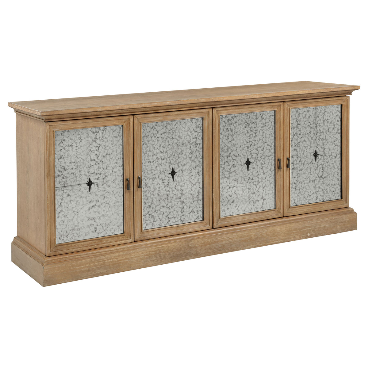 Brockway 4-door Mirrored Dining Sideboard Buffet Barley Brown