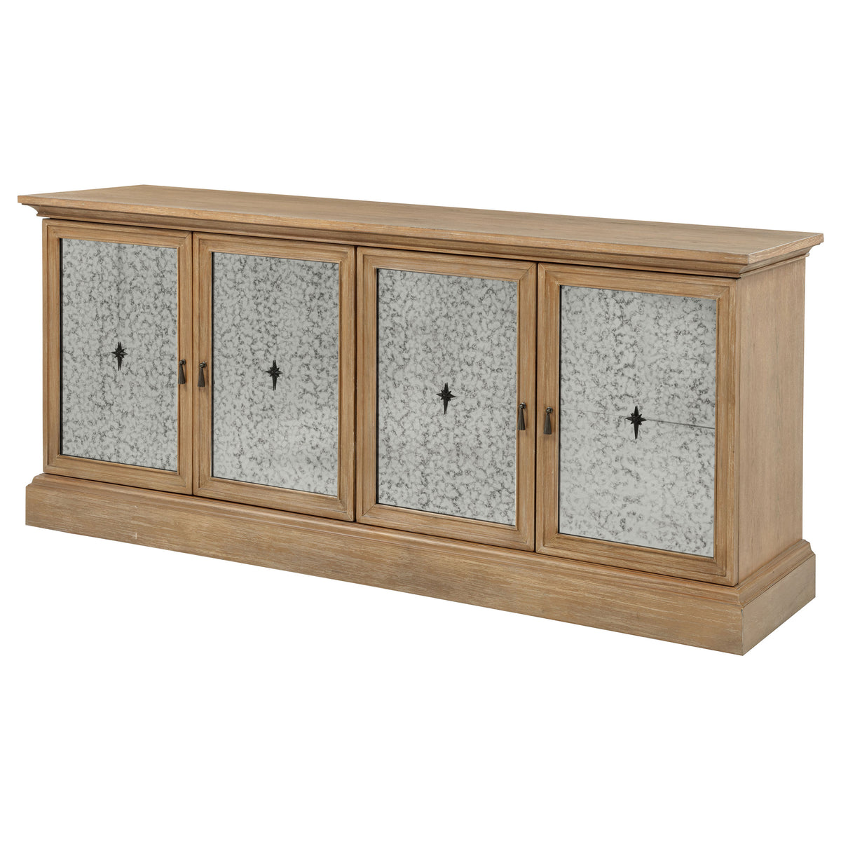 Brockway 4-door Mirrored Dining Sideboard Buffet Barley Brown