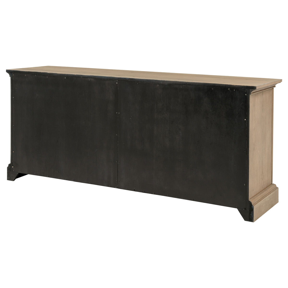 Brockway 4-door Mirrored Dining Sideboard Buffet Barley Brown