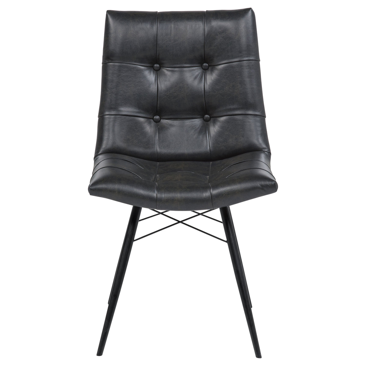 Aiken Faux Leather Upholstered Dining Side Chairs (Set of 4) Charcoal Grey