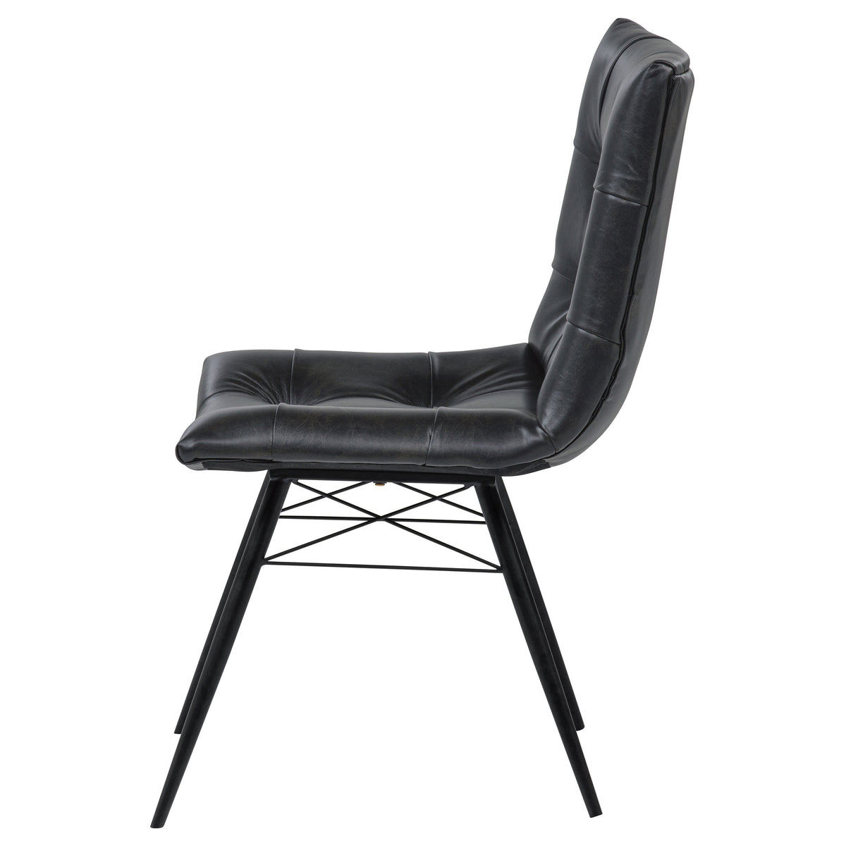 Aiken Faux Leather Upholstered Dining Side Chairs (Set of 4) Charcoal Grey