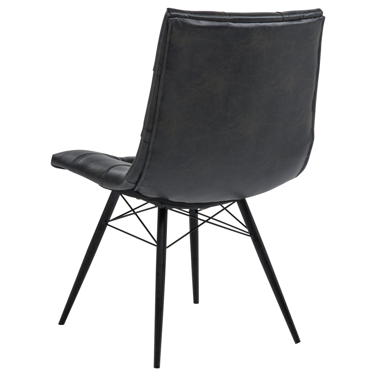 Aiken Faux Leather Upholstered Dining Side Chairs (Set of 4) Charcoal Grey