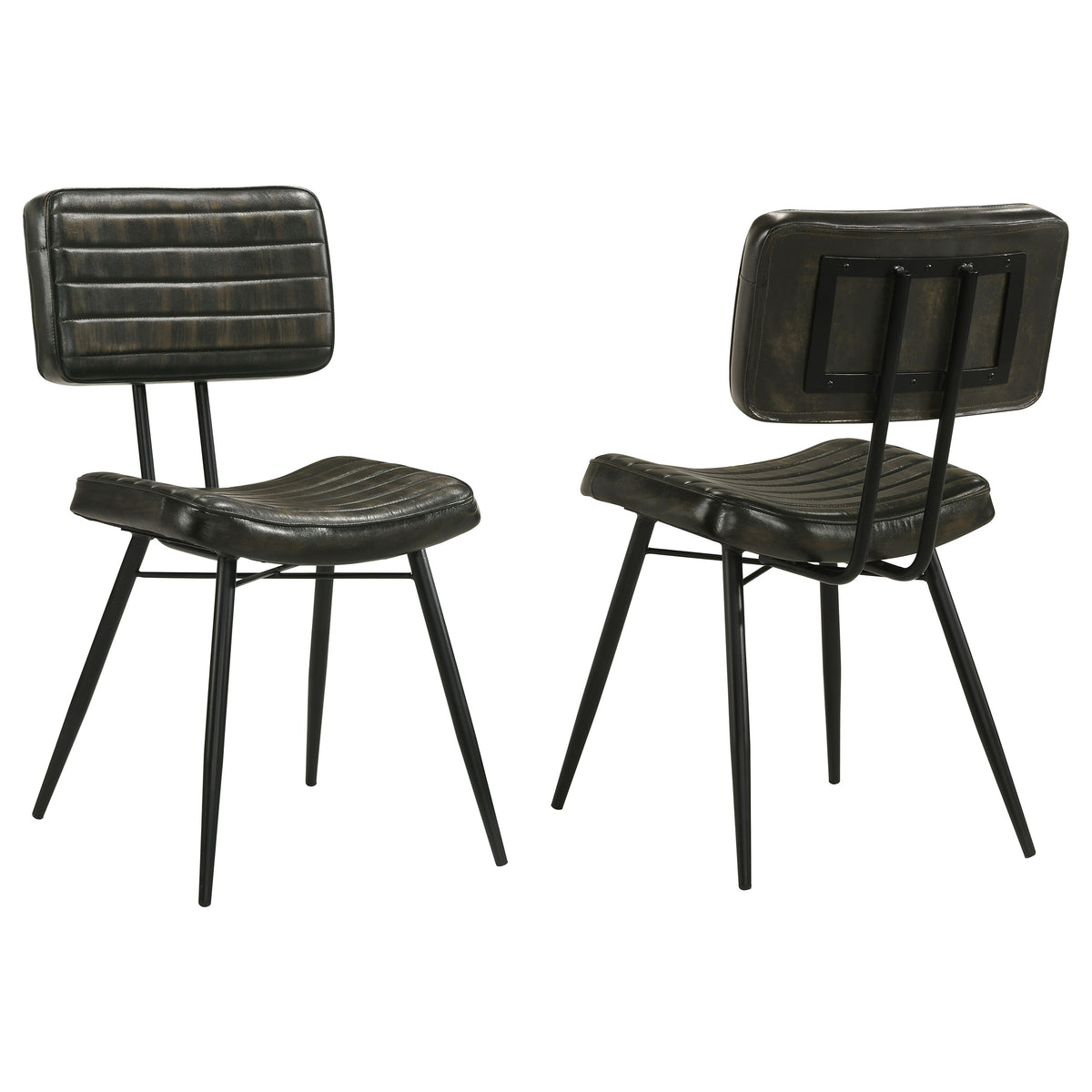 Misty Leather Upholstered Dining Side Chairs (Set of 2) Antique Espresso