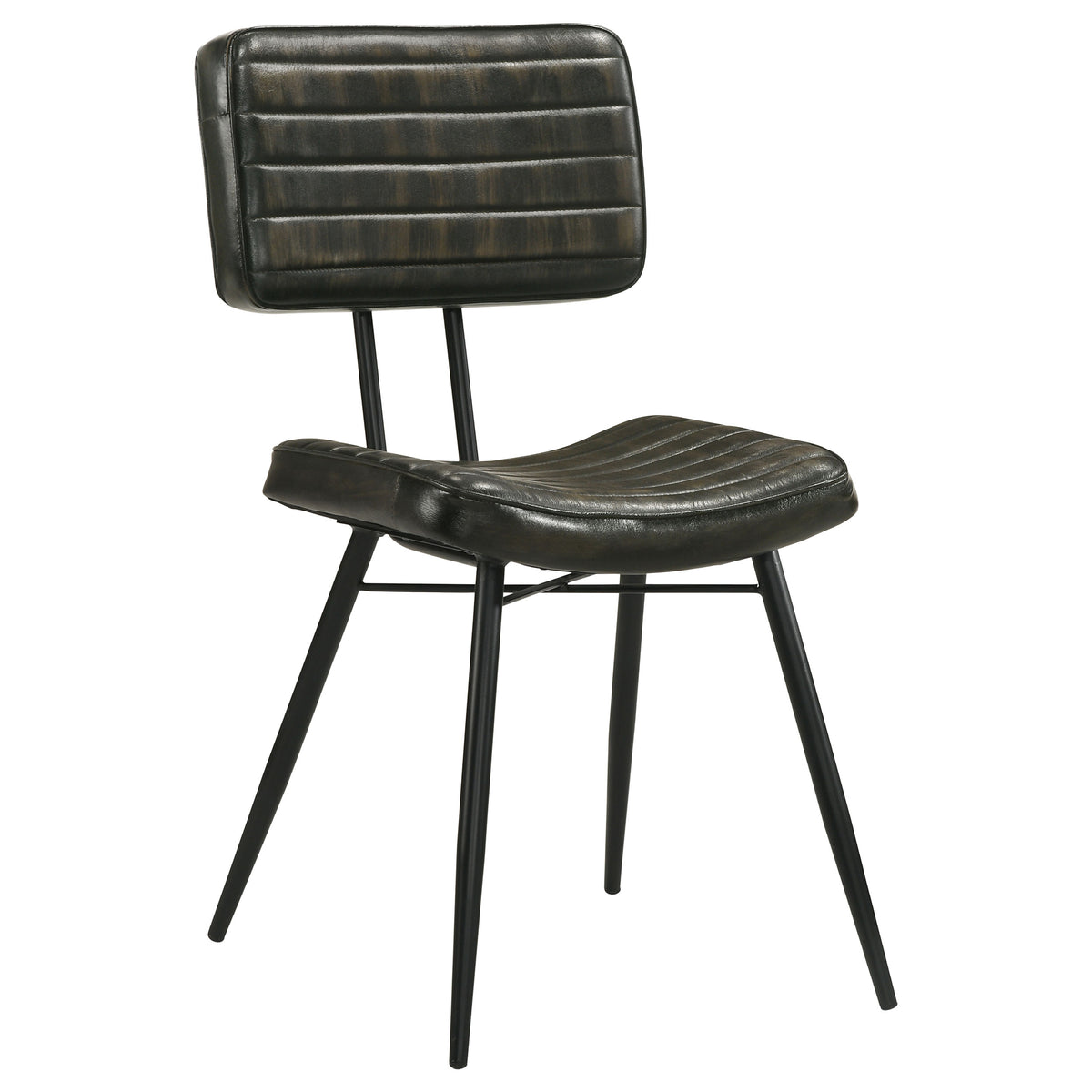 Misty Leather Upholstered Dining Side Chairs (Set of 2) Antique Espresso