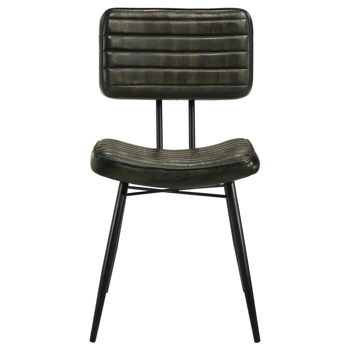 Misty Leather Upholstered Dining Side Chairs (Set of 2) Antique Espresso