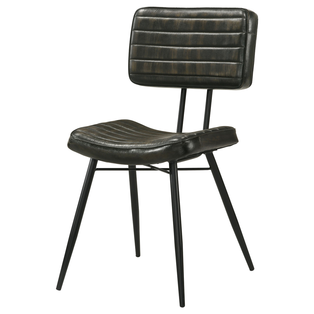 Misty Leather Upholstered Dining Side Chairs (Set of 2) Antique Espresso
