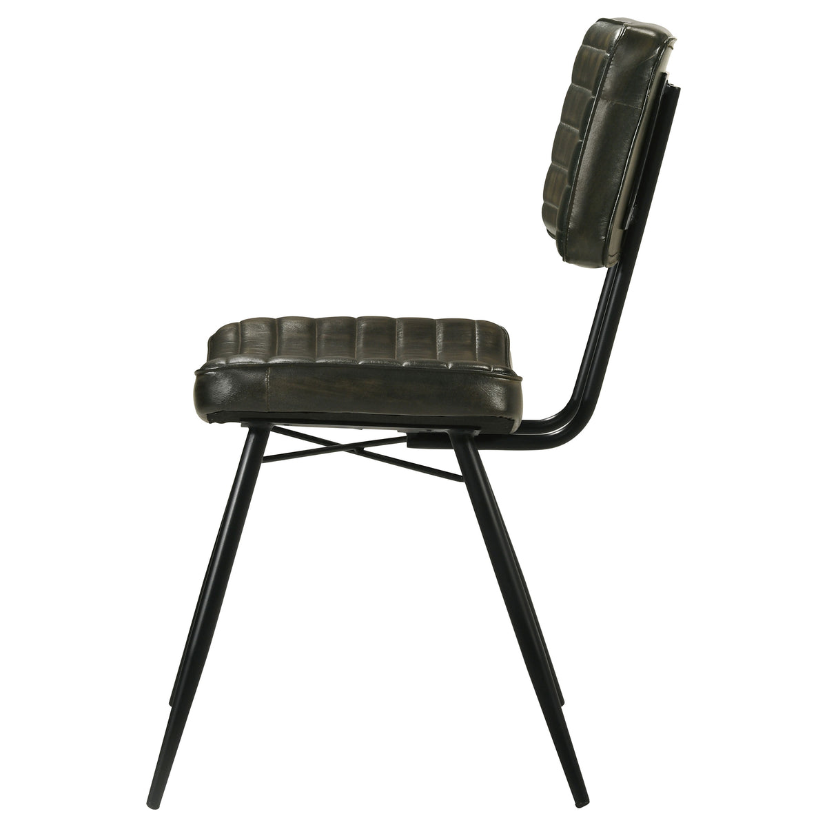 Misty Leather Upholstered Dining Side Chairs (Set of 2) Antique Espresso