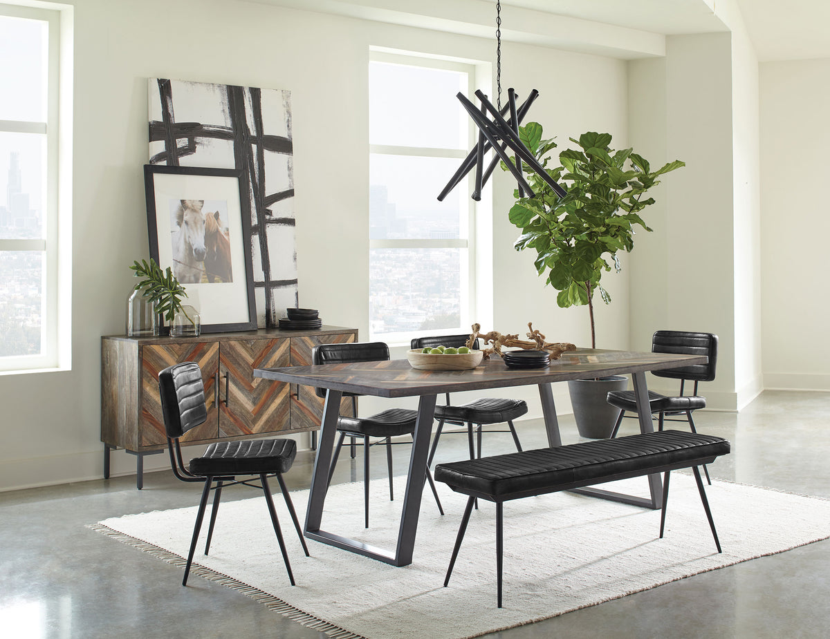 Misty Leather Upholstered Dining Side Chairs (Set of 2) Antique Espresso