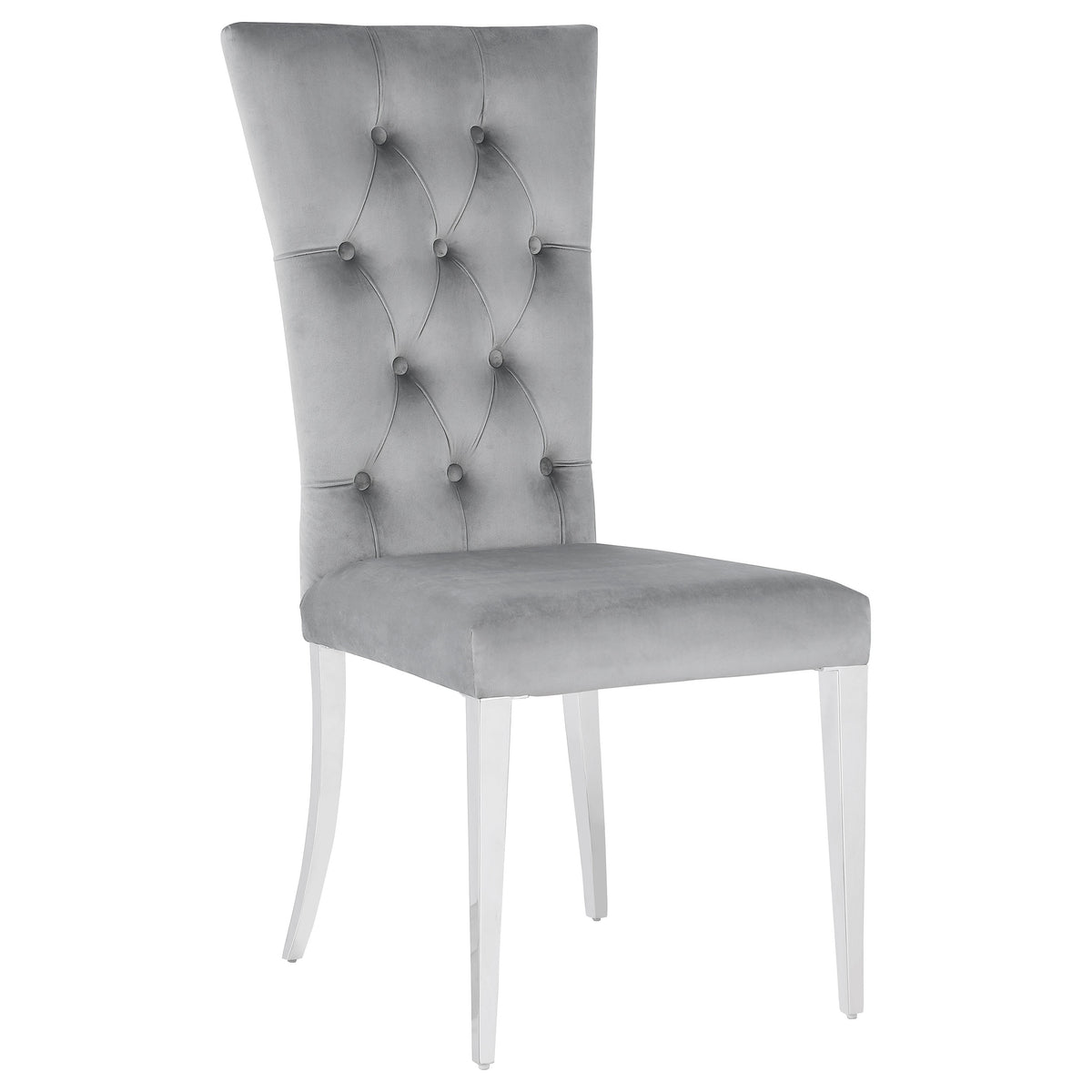 Kerwin Velvet Upholstered Dining Side Chairs (Set of 2) Grey