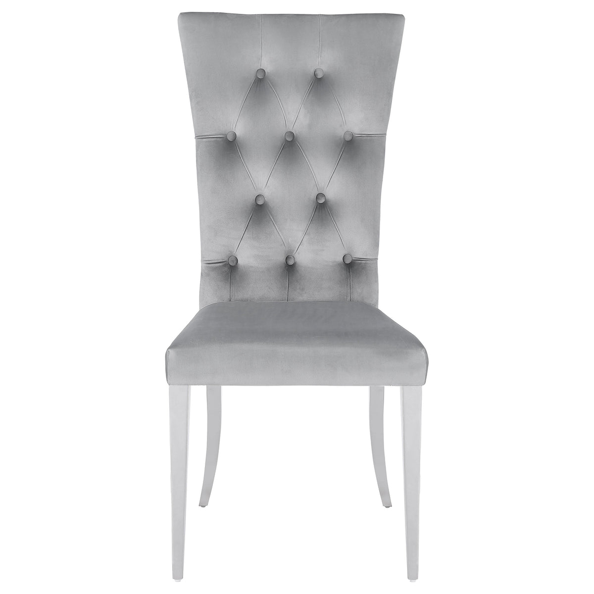 Kerwin Velvet Upholstered Dining Side Chairs (Set of 2) Grey