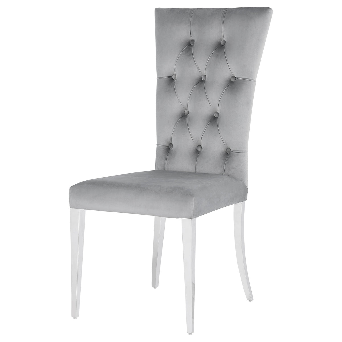 Kerwin Velvet Upholstered Dining Side Chairs (Set of 2) Grey