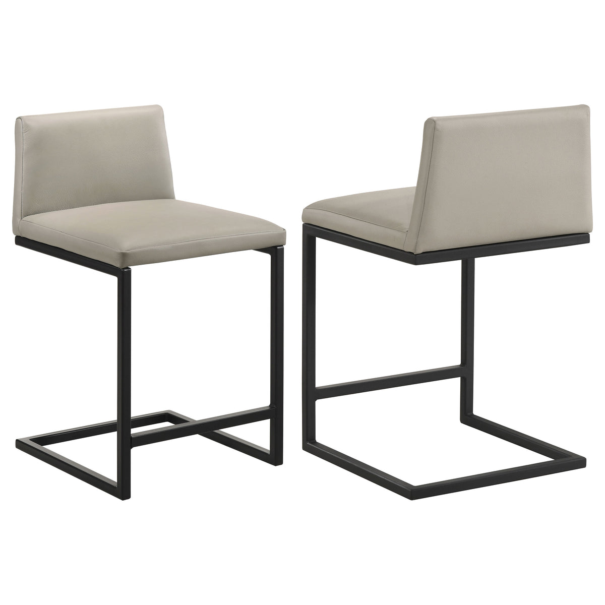 Vardon Genuine Leather Counter Height Chairs (Set of 2) Tan