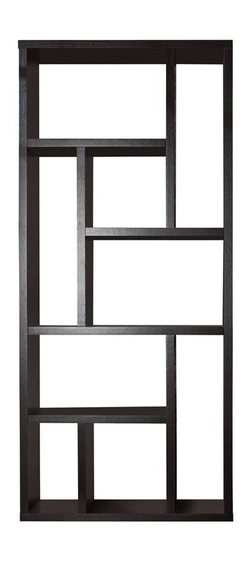 Zevv Modern 9 Open Shelves Vertically Horizontally Display Shelf, Cappuccino