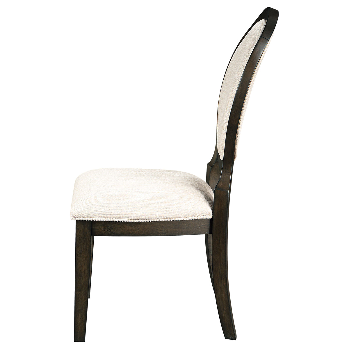 Twyla Upholstered Oval Back Dining Side Chairs (Set of 2) Cream and Dark Cocoa