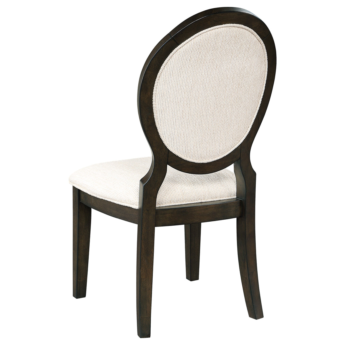 Twyla Upholstered Oval Back Dining Side Chairs (Set of 2) Cream and Dark Cocoa