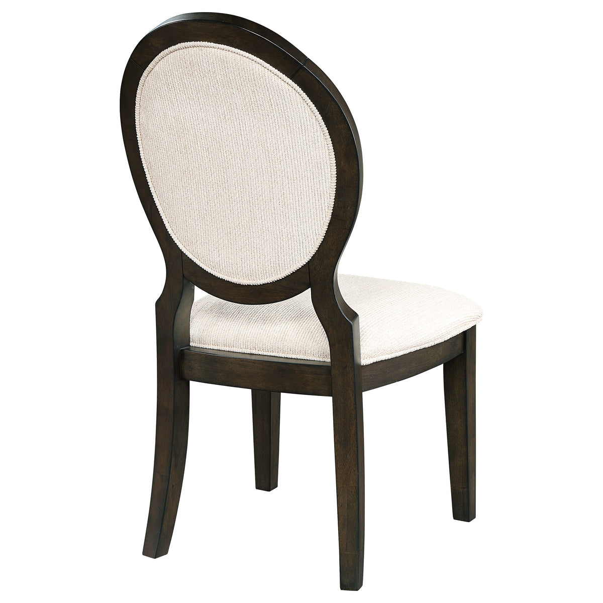 Twyla Upholstered Oval Back Dining Side Chairs (Set of 2) Cream and Dark Cocoa
