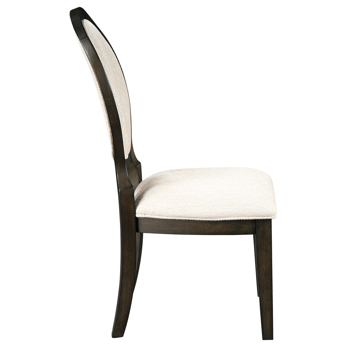 Twyla Upholstered Oval Back Dining Side Chairs (Set of 2) Cream and Dark Cocoa