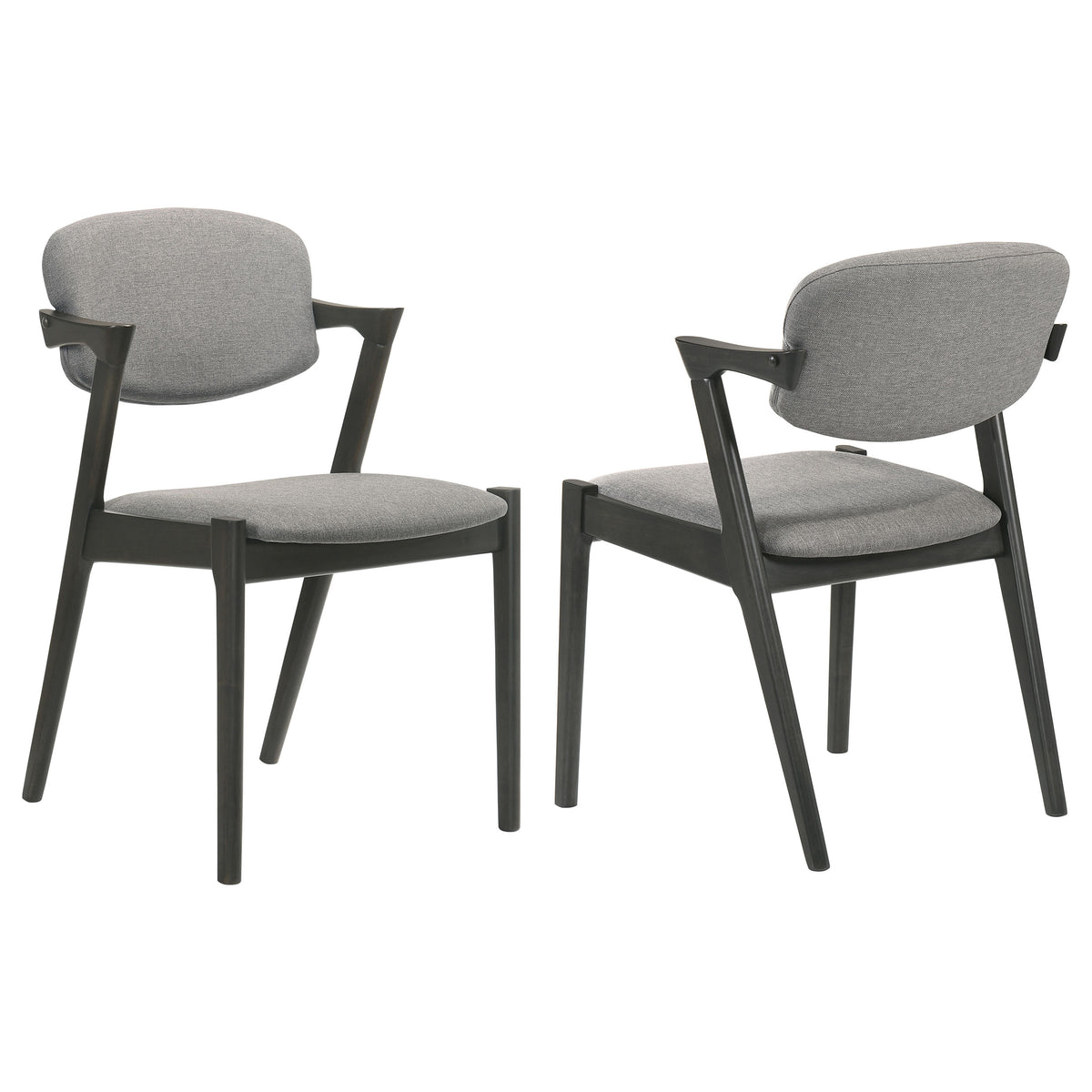 Stevie Padded Wood Dining Arm Chairs (Set of 2) Black